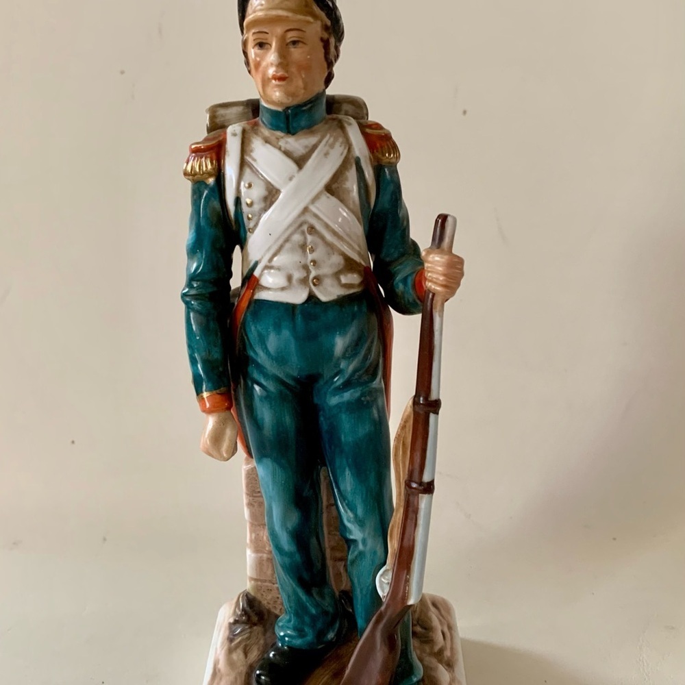 Antique “ The Old Guard “ porcelain statue